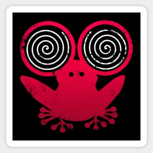 Hypnotic Abstract Frog - Red Sticker